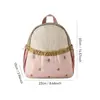 Portable Little Apple Backpack Embroidery Sweet School Bag Lightweight Large Capacity Travel Bag 6