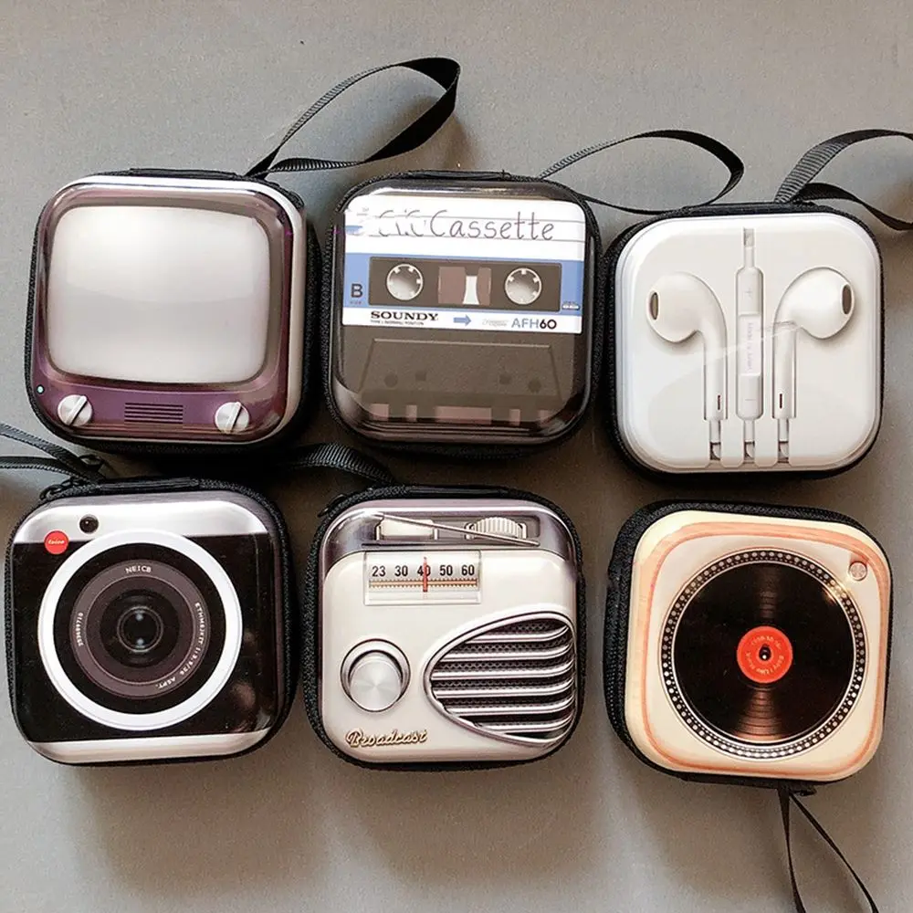 Retro feelings creative coin purse headphone storage bag TV tape bag coin storage box coin purse