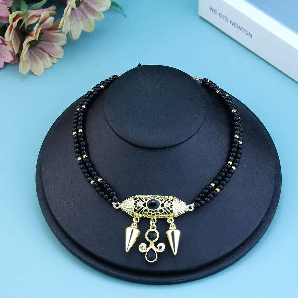 Neovisson marocco collana con ciondolo in stile moda fatta a mano con perline Color oro collana girocollo da donna regalo di gioielli preferiti
