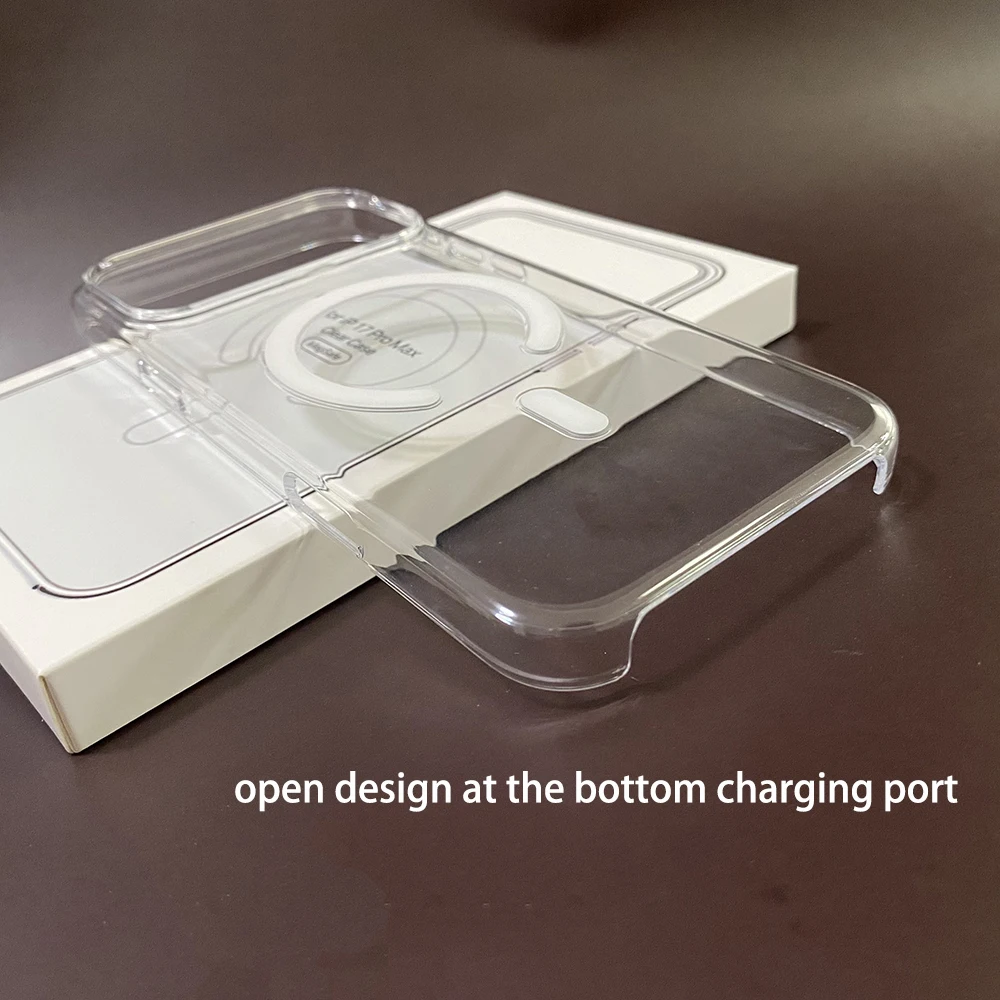 Crystal Clear Protective Case with Touch Camera Button for Wireless Charging Compatibility
