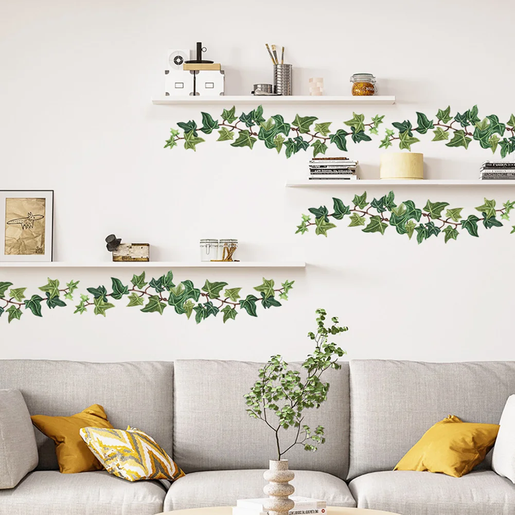 

1 Set Green Vine Leaves Wall Stickers DIY Accessories Bedroom Living Room Entrance Home Decoration Self-Adhesive Tools