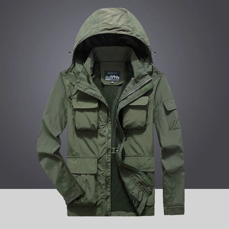 Chaquetón Táctico Militar Multicam Para Hombre - Impermeable, Cortavientos, Forro Polar, Capucha Desmontable, Camuflaje