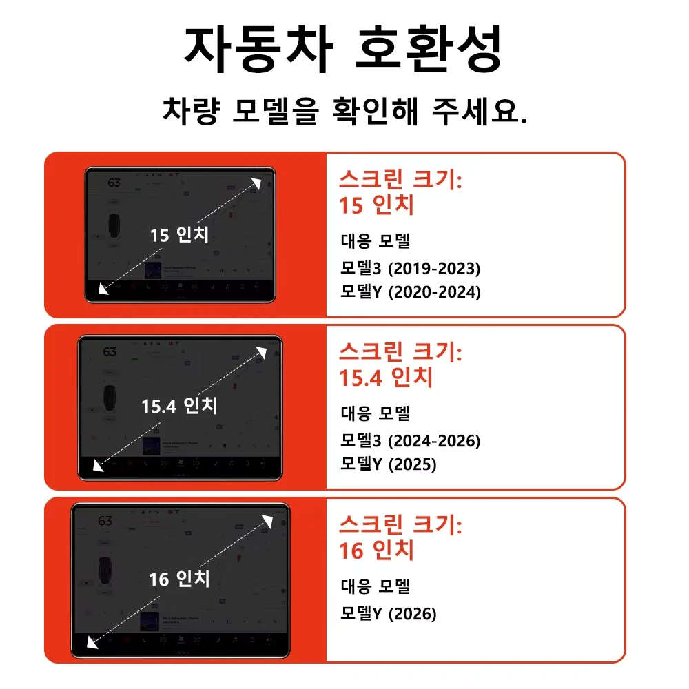 YZ 테슬라 모델 3 Y 하이랜드 주니퍼 2021-2026 15.4인치/16인치 TPU 보호 트림 커버 중앙 제어 내비게이션 화면 보호기용