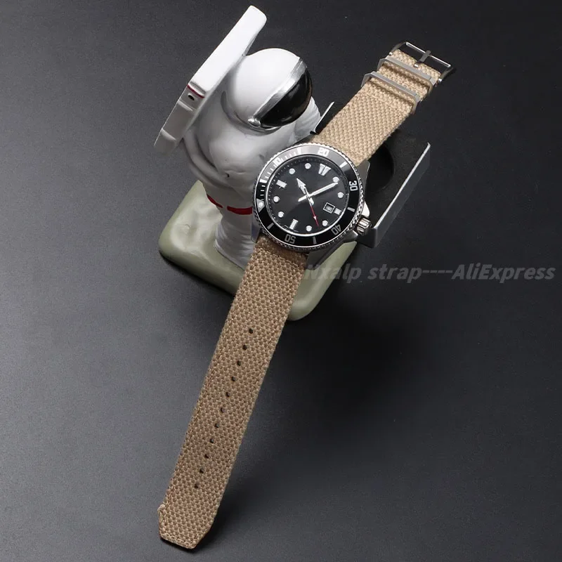 Men's Military Sports Nylon Cotton Watch Strap with Quick Release - Braid Bracelet Design