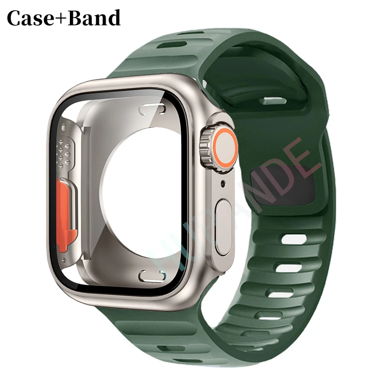Sleek Silicone Watch Strap with Screen Protector Set