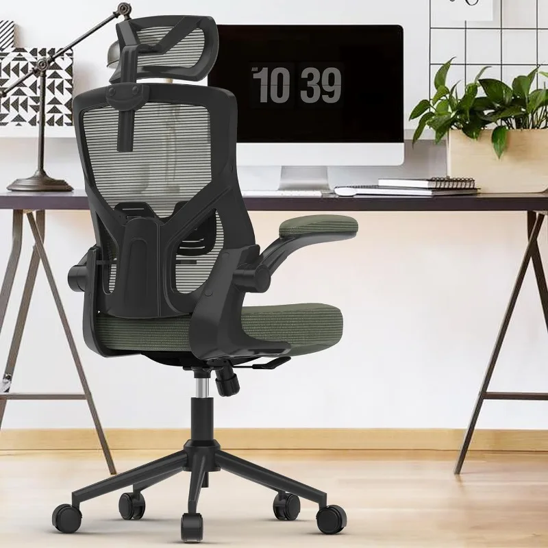 

, Ergonomic Mesh Desk Chair, High Back Computer Chair- Adjustable Headrest with Flip-Up Arms, Lumbar Support, Swivel Executive