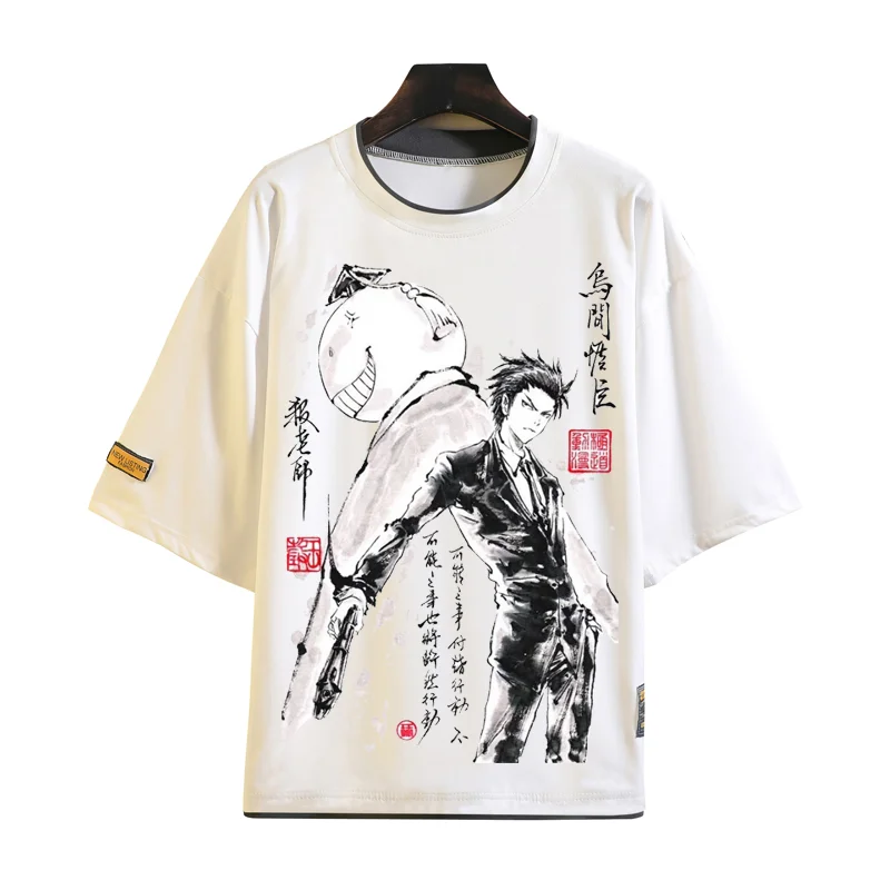 

Anime Assassination Classroom Tshirts Men women Fashion T-shirts Ink wash painting Tshirt