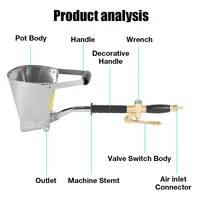 4 Hole Cement Spray Gun, Home Cement Mortar Spraying Machine, Portable Pneumatic Tool Sand Gun Machine Mortar Grouting Machine 2