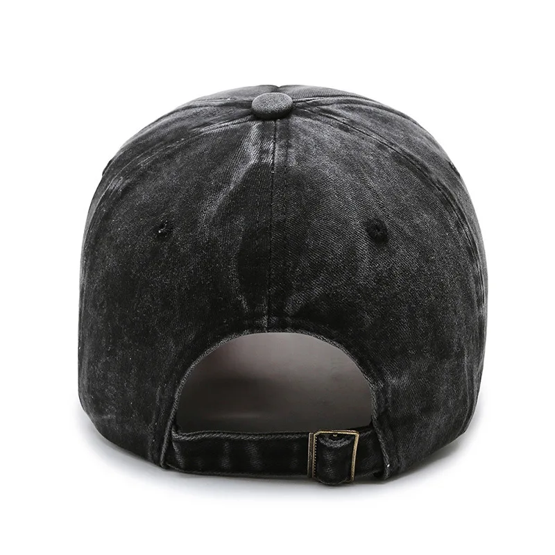 Korean version washed letters spring and autumn men's and women's fashion shabby denim baseball cap sunhat Official Website 2