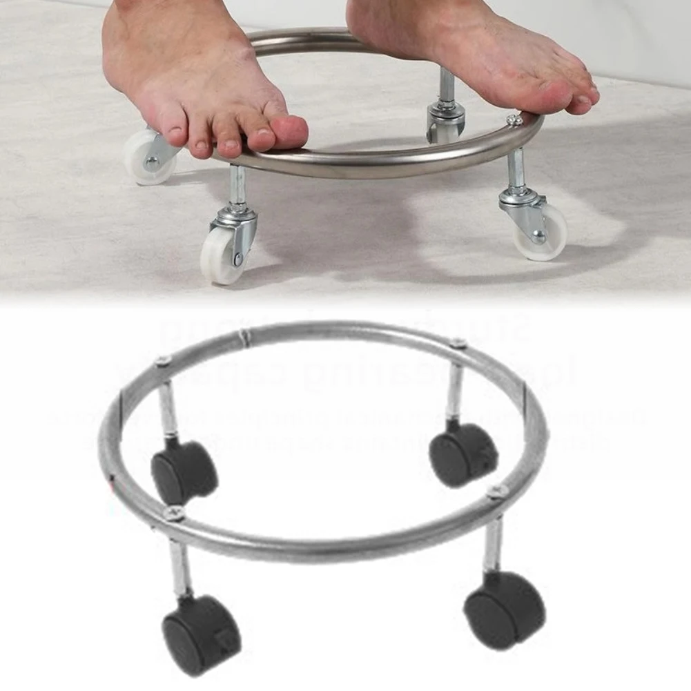 360° Rotation Movable Propane Cylinder Base Holder 100 Lbs Load-Bearing Capacity Stainless Steel Propane Tank Dolly With Brakes
