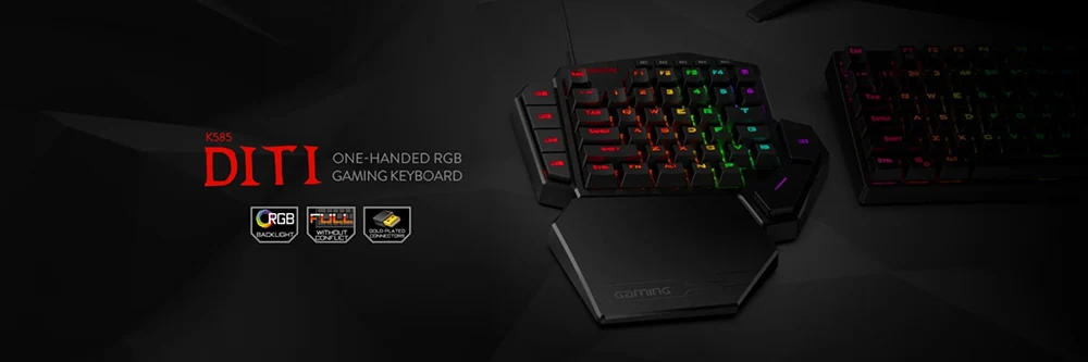 teclado mecânico do jogo portátil do teclado do jogo de chaves rgb backlit com uma mão esquerda para interruptor computador portátil gamer