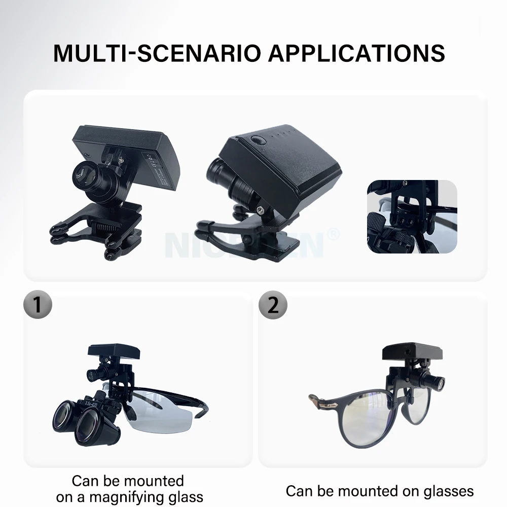 2023Newest Dental 5W Wireless LED Headlight With Clip Portable Binocular Light For Dentist Loupe Lab Medical Magnifier_voghion.com
