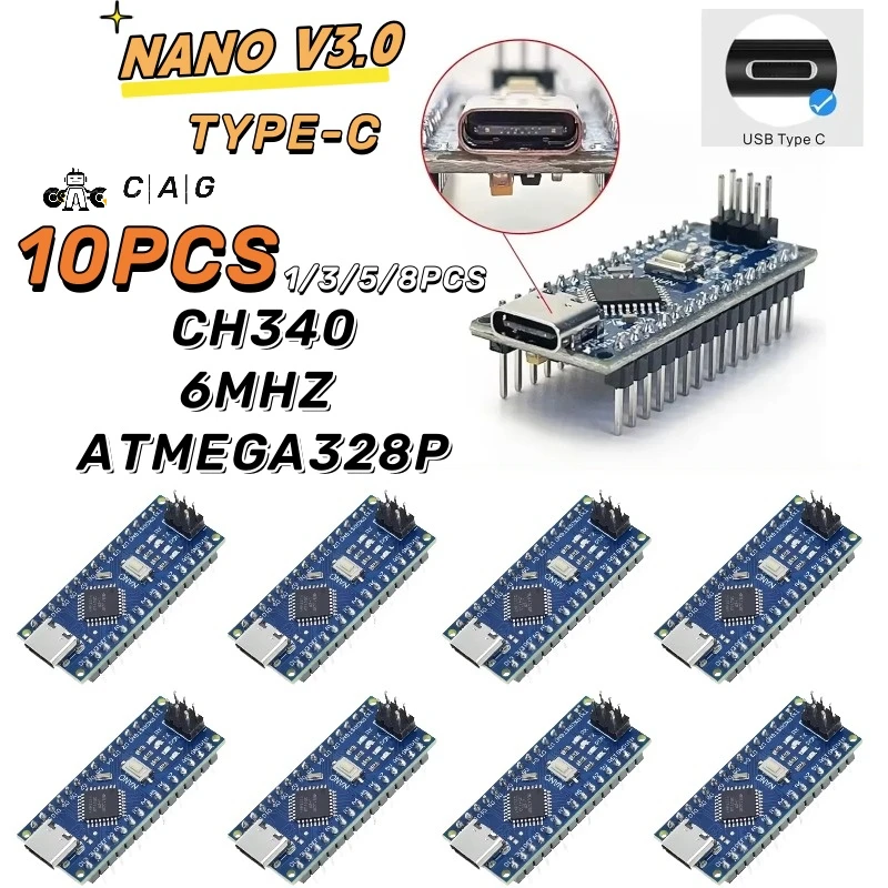 1-10PCS-Type-C-USB-Nano-3-0-With-the-bootloader-compatible-Nano ...