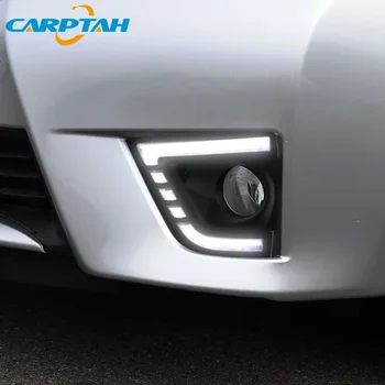 Auto LED DRL 12V Luci diurne Per Toyota Corolla 2014 2015 2016 Giallo Indicatori di direzione Notte Blu Luci di marcia Auto Fendinebbia