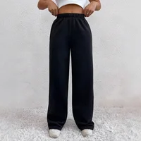 Loose Casual Solid Color Sport Pants Autumn Winter New Style Independent Station Cross-Border Long Trousers for Women