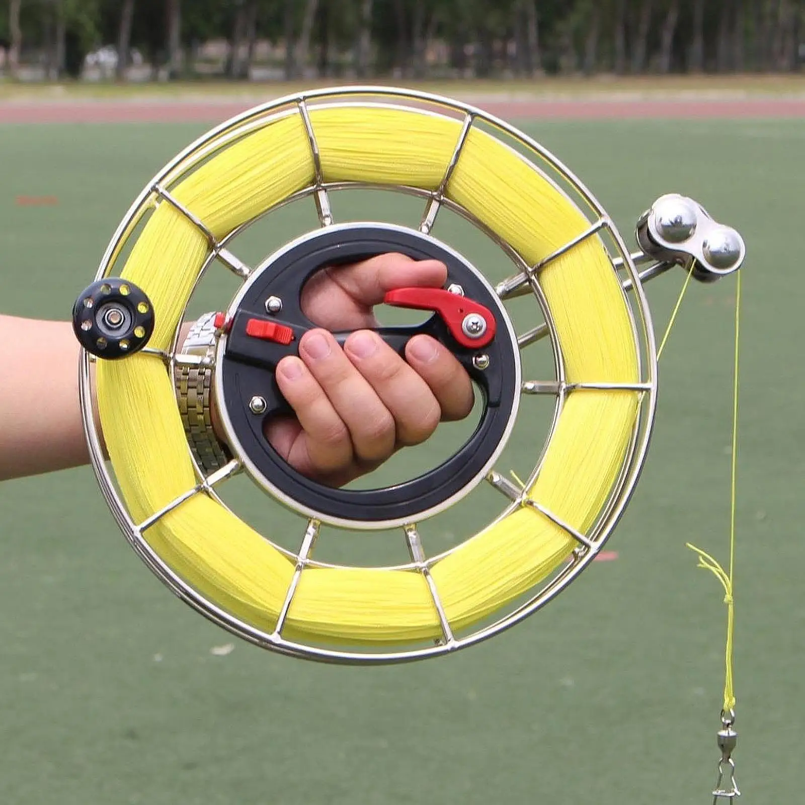 Kite String Reel Winder Multiuse Lightweight with Brake Kite Wheel Professional Accessories for Adults Lawn Picnic Camping kite reel winder