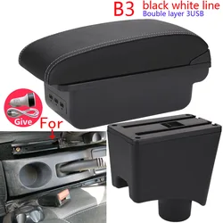 Universal Car Armrest Storage Box - Enhanced Comfort and Organization for Your Vehicle (B3 Black white 3USB)