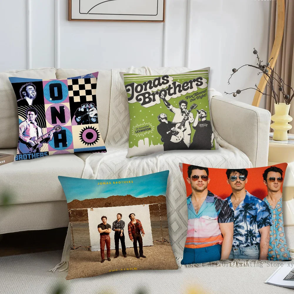 Band J-JONAS B-BROTHERS Pillow Case Square Pillow Bedroom Sofa Leisure Comfort Cushion Car Living Room Home Decoration 40X40 6