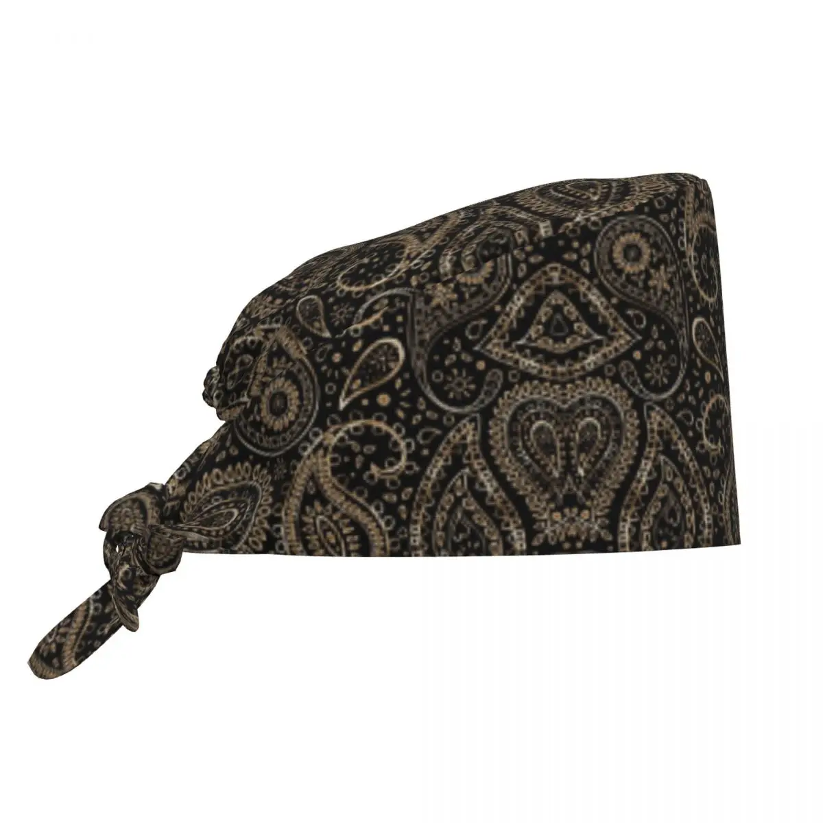 Gold Bohemian Art Paisley Farbverlauf Beige und Braun Reinigungsarbeitskappe Scrub Cap Chirurgische Mütze Krankenschwester Scrubs Mütze für Zahnarzt