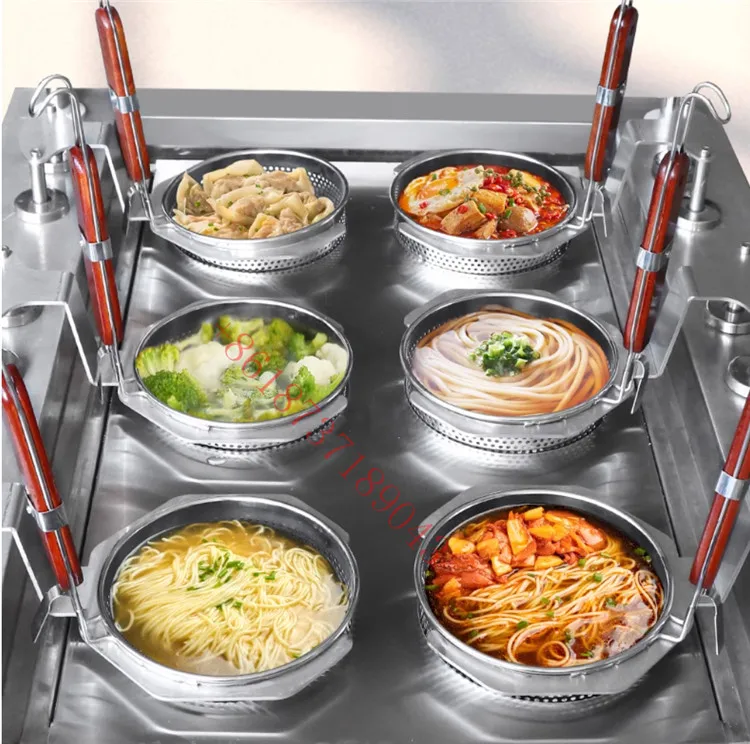 Automatic Noodle Cooker Commercial Electric Boiled Noodles 6 Heads Smart Automatic Lift Noodle Cooking Machine