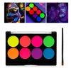 Waterproof 8 Color Water Based Face Body Paint Halloween Cosplay Black Light Face Makeup for Party UV Face Paint cosmetics 2
