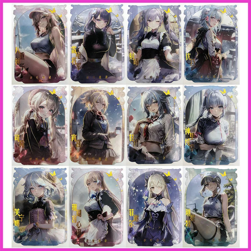 

Anime Goddess Story Rare Laser Flash Lynette Fischl Sangonomiya Kokomi Furina Toys for boys Collectible Cards Birthday Present