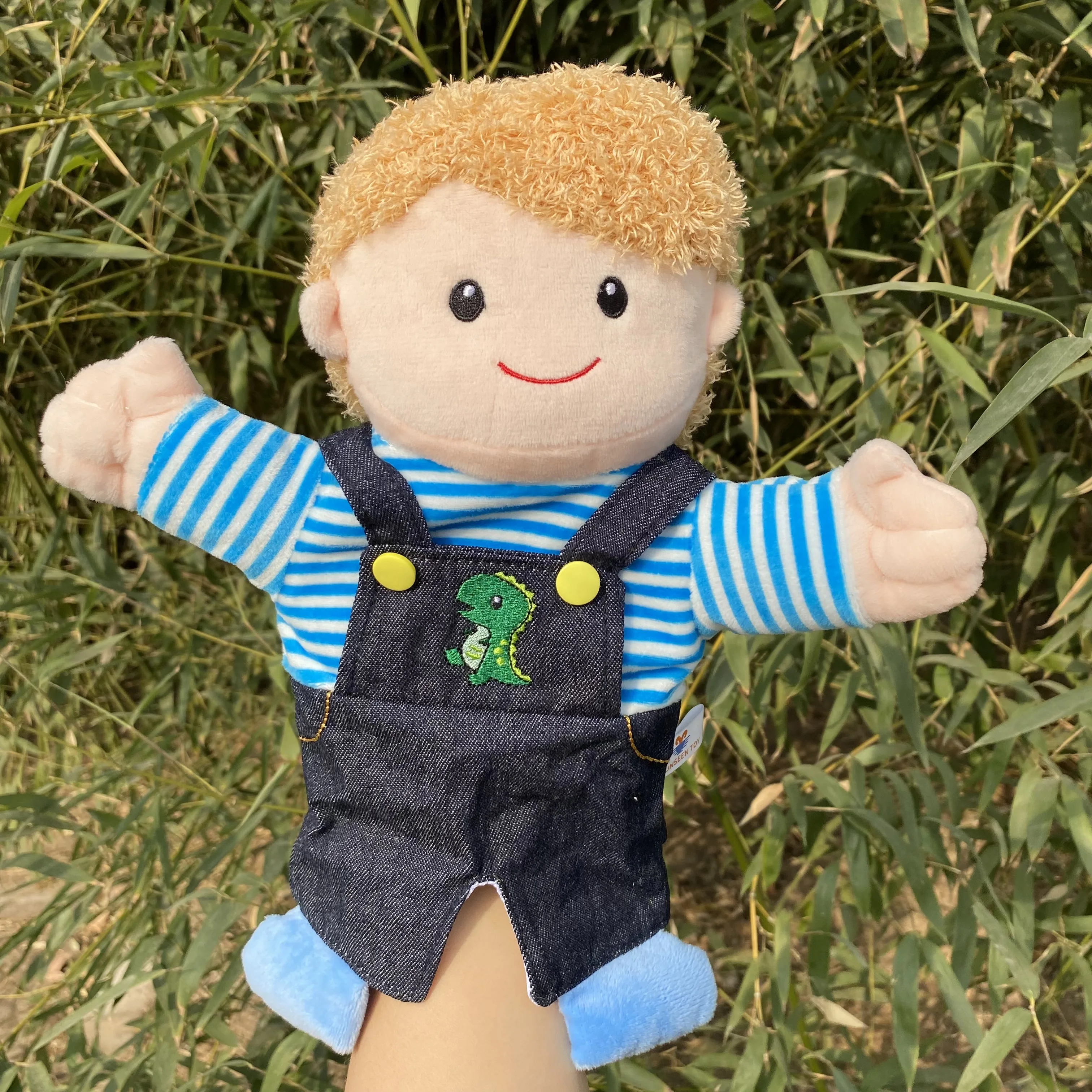Mouth Move Plush Hand Puppet Grandma Mom Girl Boy Grandpa Dad Family Finger Glove Hand Education Bed Story Learn Funny Toy Dolls hand puppet