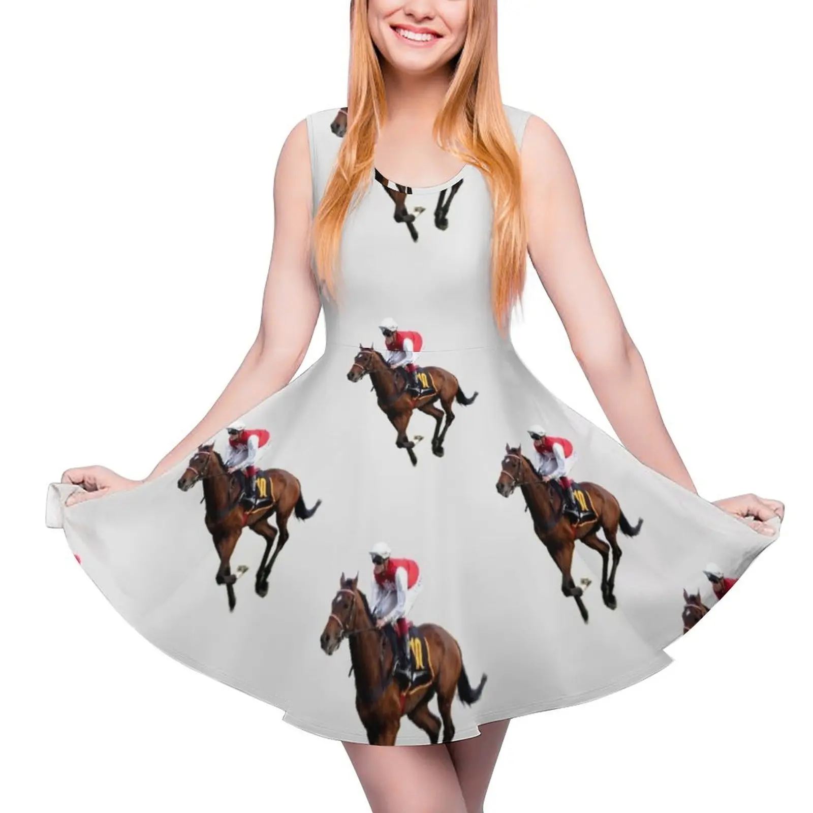 

Horse Racing Round Neck Dress dress dresses dress for women beach dresses