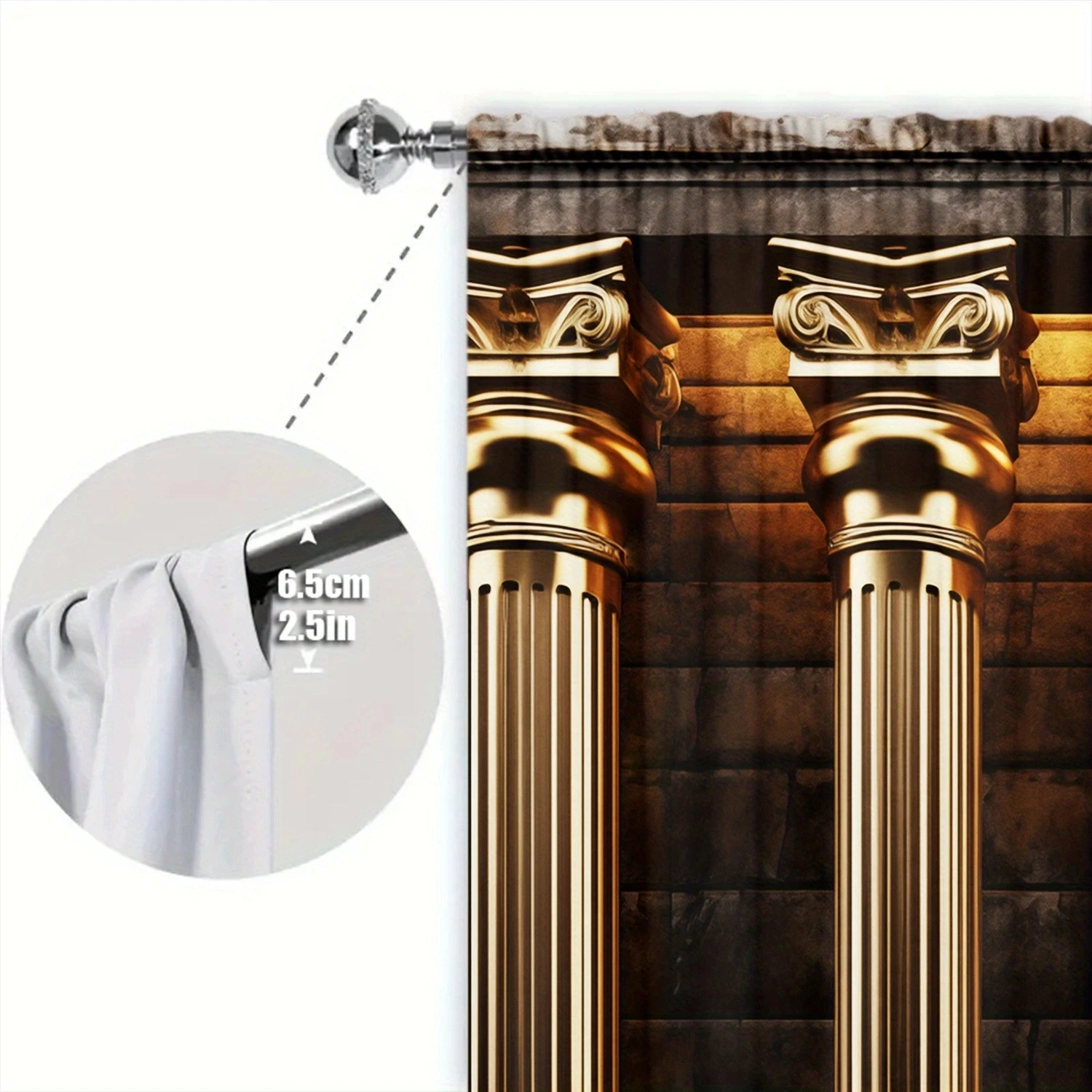 Roman Column Printed Curtain for Home Decor - Rod Pocket Window Treatment for Bedroom, Kitchen, Living Room 5