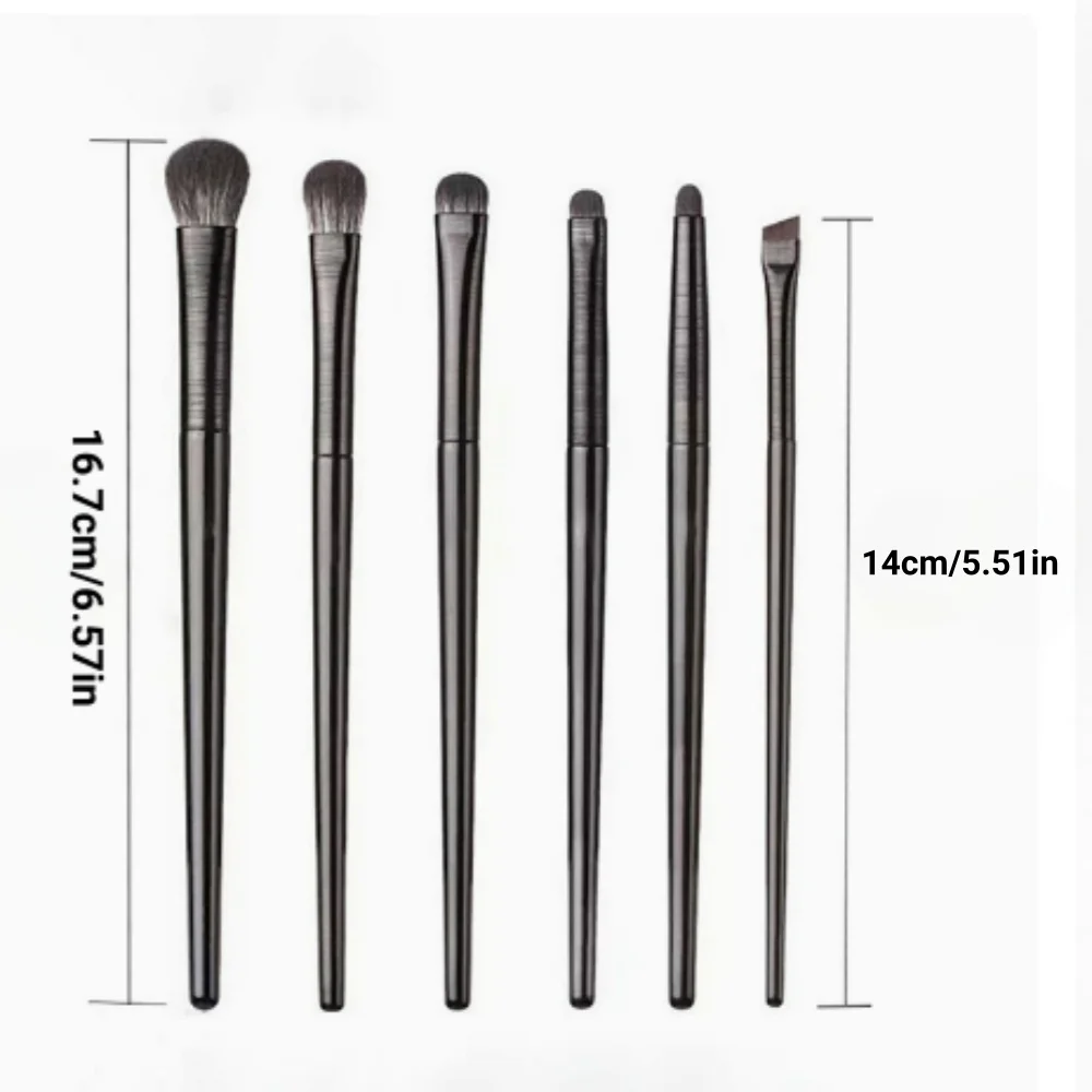 Set di 6 Pennelli per il Trucco degli Occhi: Pennello Professionale Morbido per Ombretto e Contouring, Pennelli Piccoli per il Trucco Dettagliato degli Occhi, Pennello per il Viso - immagine 6