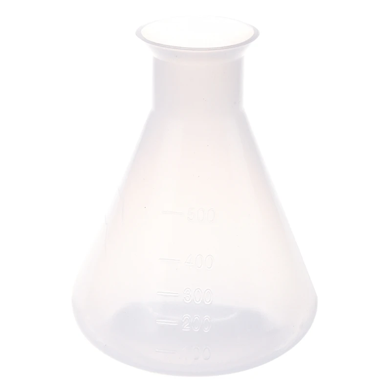 

3X 500Ml Clear Plastic Laboratory Chemical Conical Flask Storage Bottle