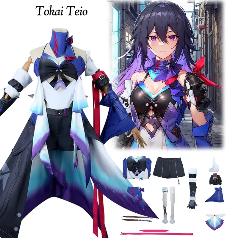 

Game Honkai Star Rail Seele Vollerei Cosplay Costume Carnival Uniform Wig Anime Halloween Women purple Dress