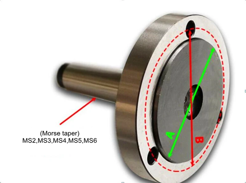 플랜지 커넥터 MS2,MS3,MS4,MS5 테이퍼 생크, K11,K12 시리즈 3 턱 4 턱 척 K11-80 K12-80, 80mm,100mm,125mm,130mm,160mm
