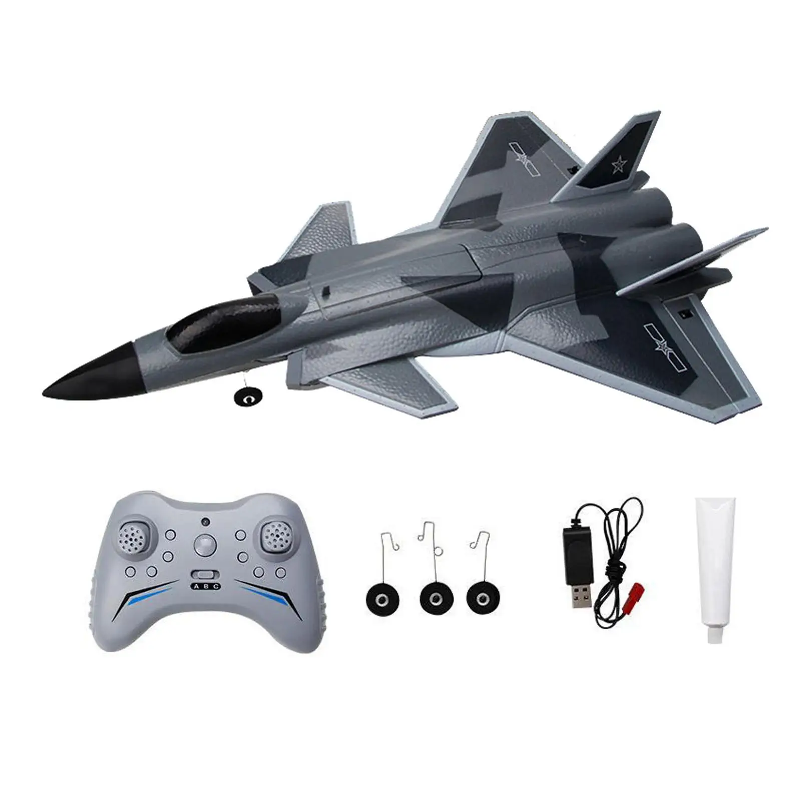 J20 Fighter USB Rechargeable Kids Playset Lightweight FX9630 RC Plane 4 Channel RC Airplane Toy Gifts for Girls Boys Children