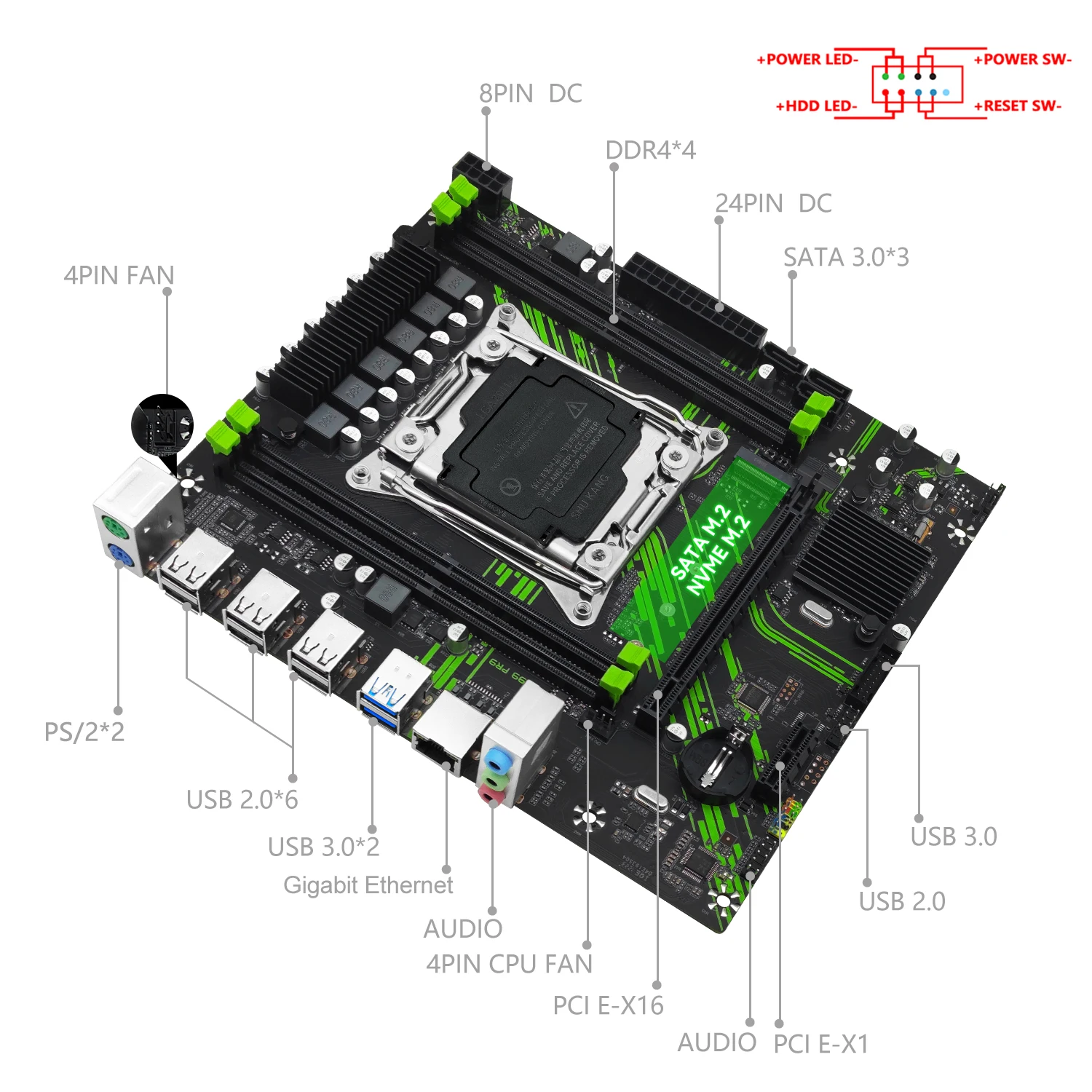 MACHINIST X99 PR9 X99 Motherboard Combo With Intel Xeon E5
