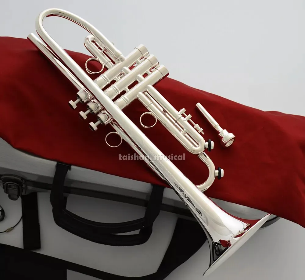 Double inlet pipe Trumpet Silver plated Germany Brass Large Bell