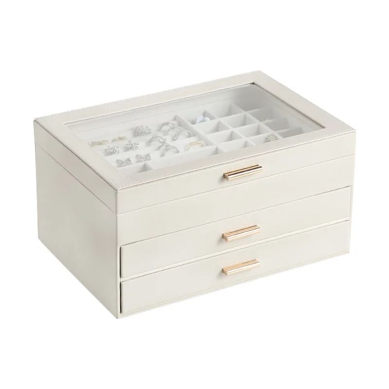 Velvet Jewelry Box Women Bracelet Neccklace Eaarings Jewelry Display Stand Luxury Big Size Storage Ring Box for Organizer Case
