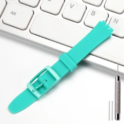 Multicolour 12mm Waterproof Silicone Sports Watch Strap - 12mm (Turquoise blue)