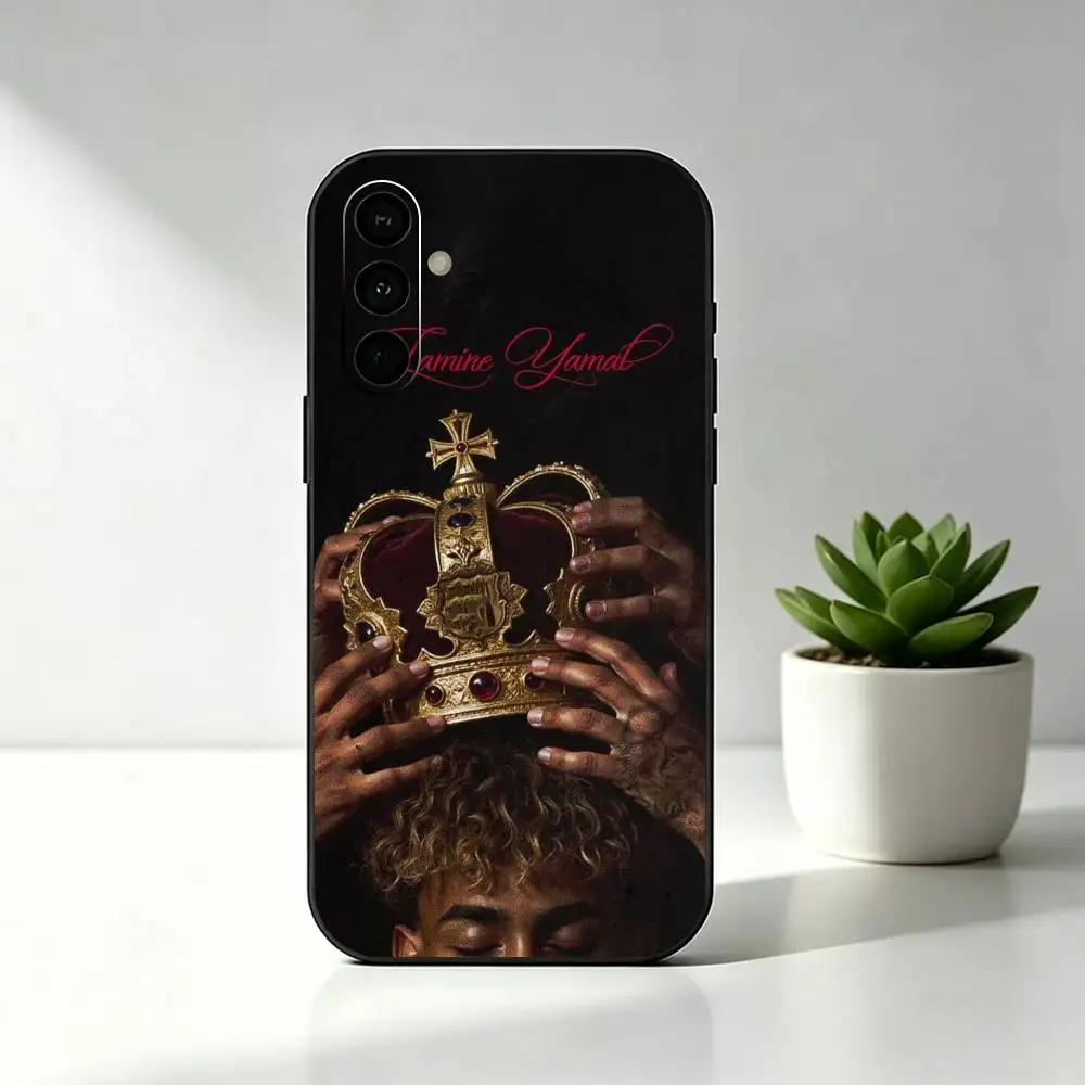 Football Lamine Yamal Black Silicone Soft Phone Case