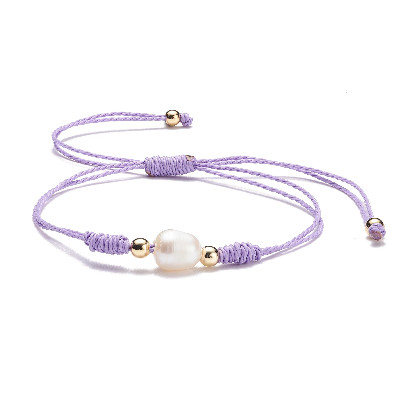 30pcs Adjustable Cord Bracelet With Natural Pearl Beads Friendship Bracelet For Women Girl Jewelry Gift Inner Diameter 1.2~9.5cm