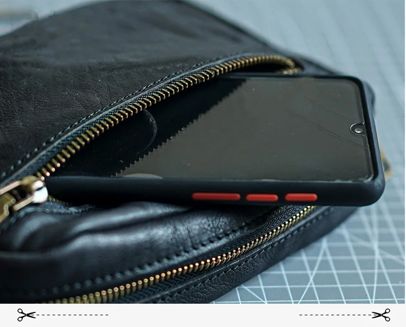 AETOO Original Brusttasche aus echtem Leder, Herren-Clutch, Rindsleder, One-Shoulder-Umhängetasche, einfaches Handy mit großer Kapazität – Detail 18