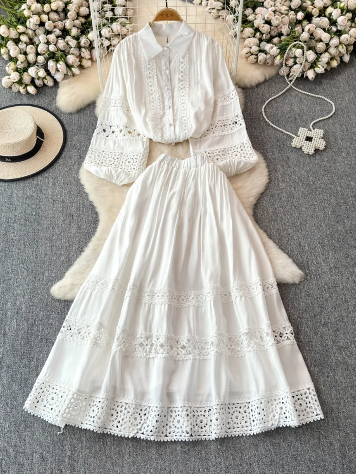 Amelina | Women's Elegant Lace Two-Piece Set