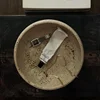 D21x6cm Wabi-Sabi Style Natural Marble Travertine Stone Decorative Tray Handmade Retro Pet Bowl for Home Decor 1