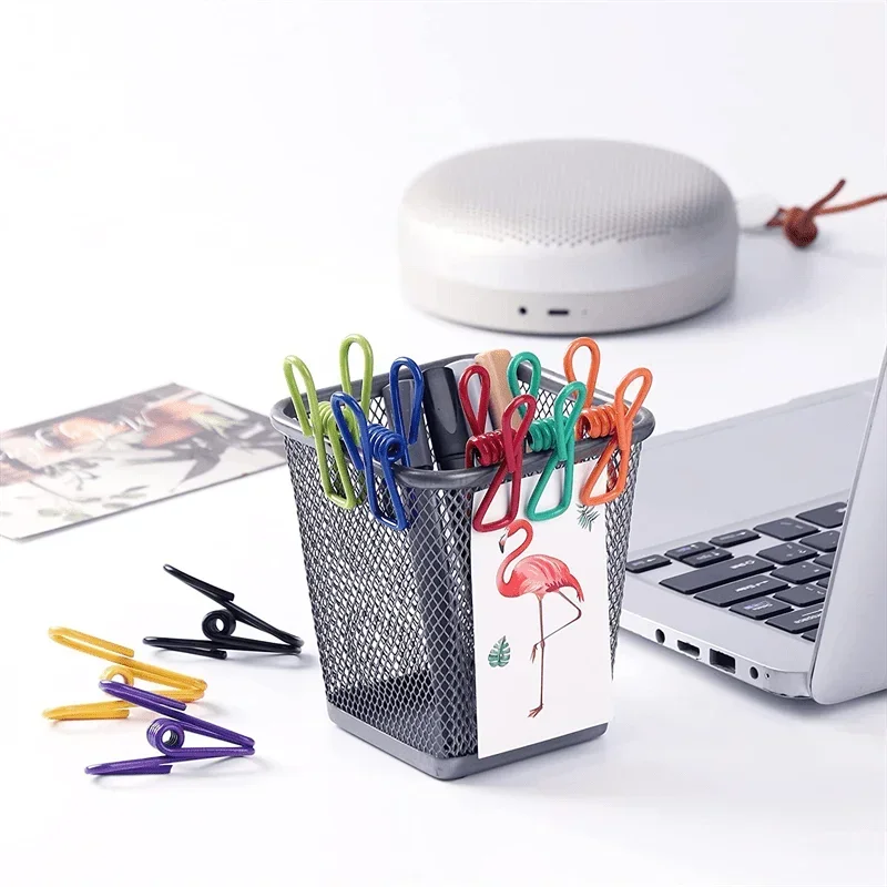 10-100Pcs Chip Clips Utility PVC-Coated Steel Clip High Elasticity Metal Clips Clothes Clamp for Food Package Clips 4