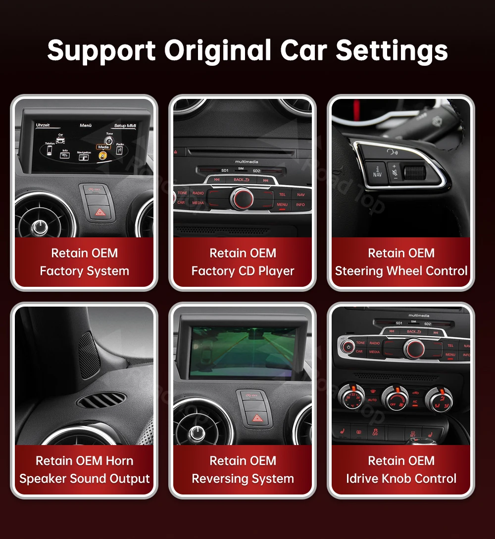 DE 12,3 Zoll RoadTop Wireless CarPlay Multimedia-Display Android Auto für Audi A1 2012-2018 Airplay Autolink-Funktion – Detail 5