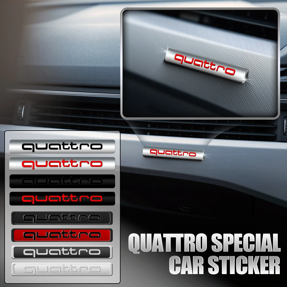 3D ABS Car Body Trunk QUATTRO Emblem Sticker Decor Accessory