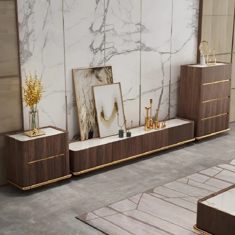 

Роскошный современный черный ореховый зернистый современный минималистичный небольшой деревянный шкаф, чайный столик, домашняя мебель