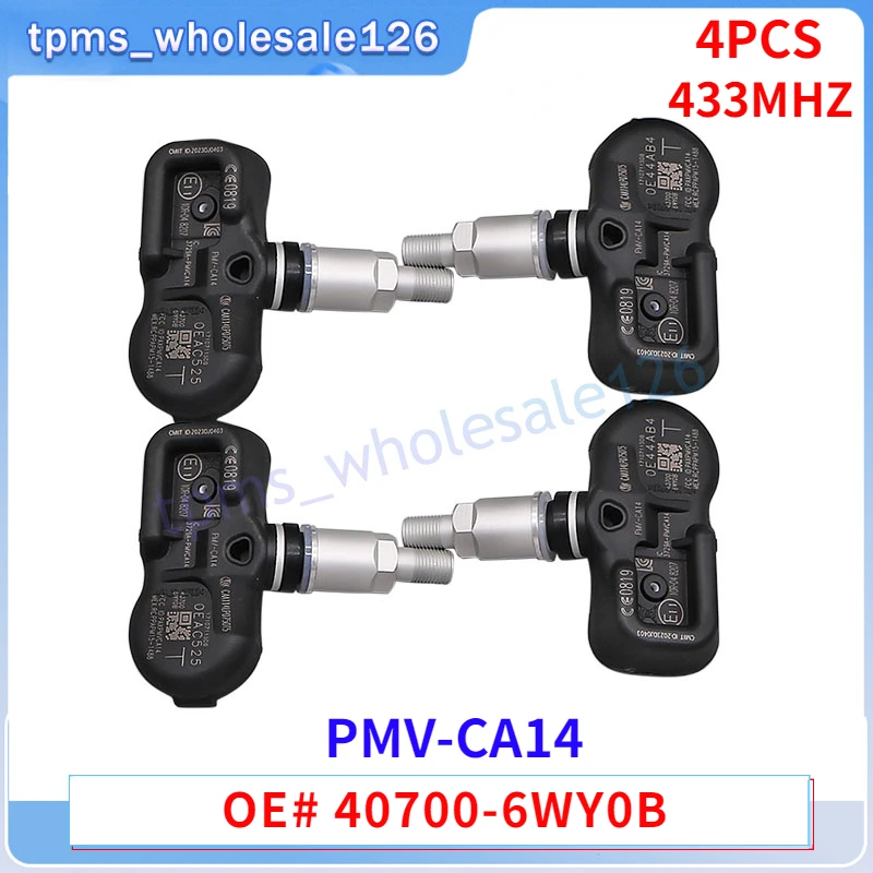 

Датчик давления в шинах TPMS, 4 шт., для Infiniti QX50, QX80, Nissan 370Z, Φ Juke Leaf Murano, 433 МГц, 40700-6WY0B