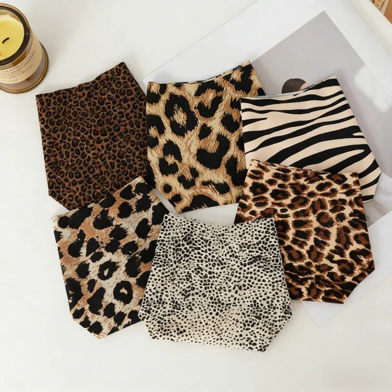 Thongs 3Pcs/Set Sexy Leopard Women'S Panties Female Underwear Seamless Printed Ice Silk Briefs Sport Breathable
