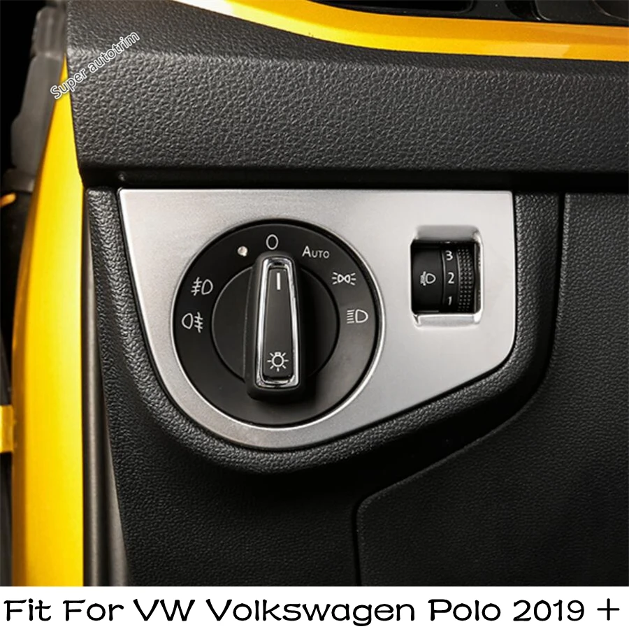 

Front Head Lights Lamps Headlight Switch Button Frame Cover Trim Fit For VW Volkswagen Polo 2019 - 2023 Accessories Interior